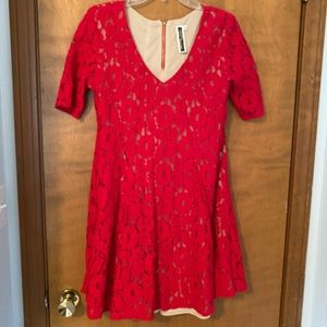 Red lace dress